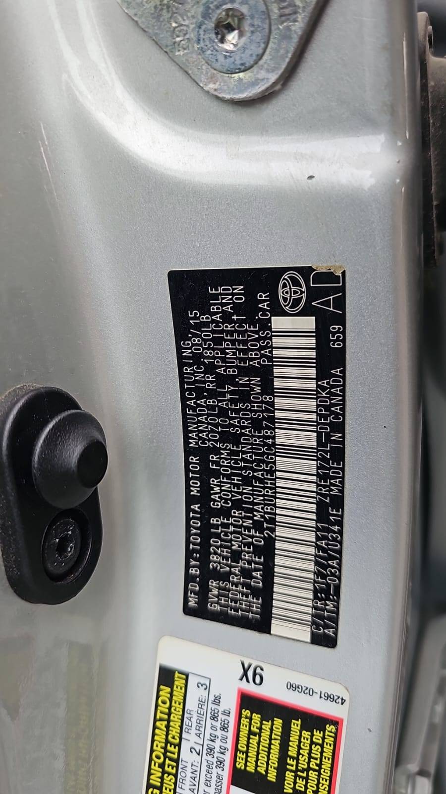 TOYOTA COROLLA 2016 - Marhaba Auction Used Cars - Image 5