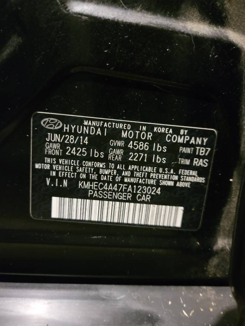 2015 HYUNDAI SONATA — 143576 Miles — Lot 123024 — Main - Marhaba Auctions Used Cars - Image 9