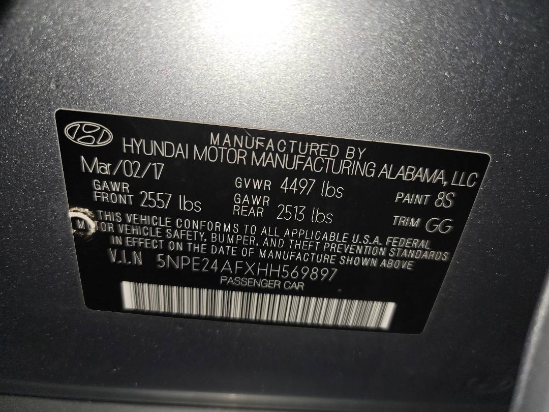 2017 HYUNDAI SONATA — 85161 Miles — Lot H569897 - Marhaba Auctions Used Cars - Image 9