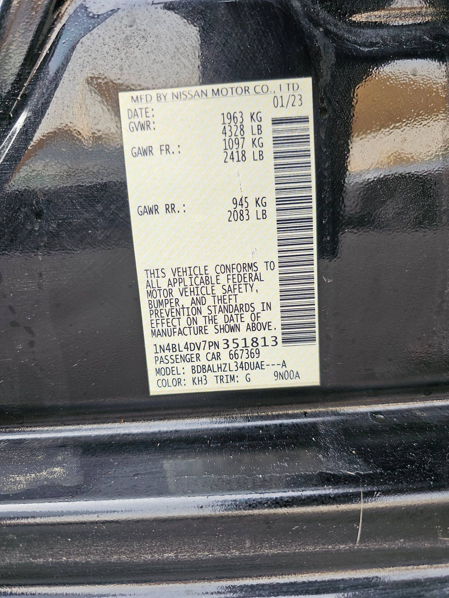 2023 NISSAN ALTIMA — 15601 Miles — Lot 351813 — Souq - Marhaba Auctions Used Cars - Image 10