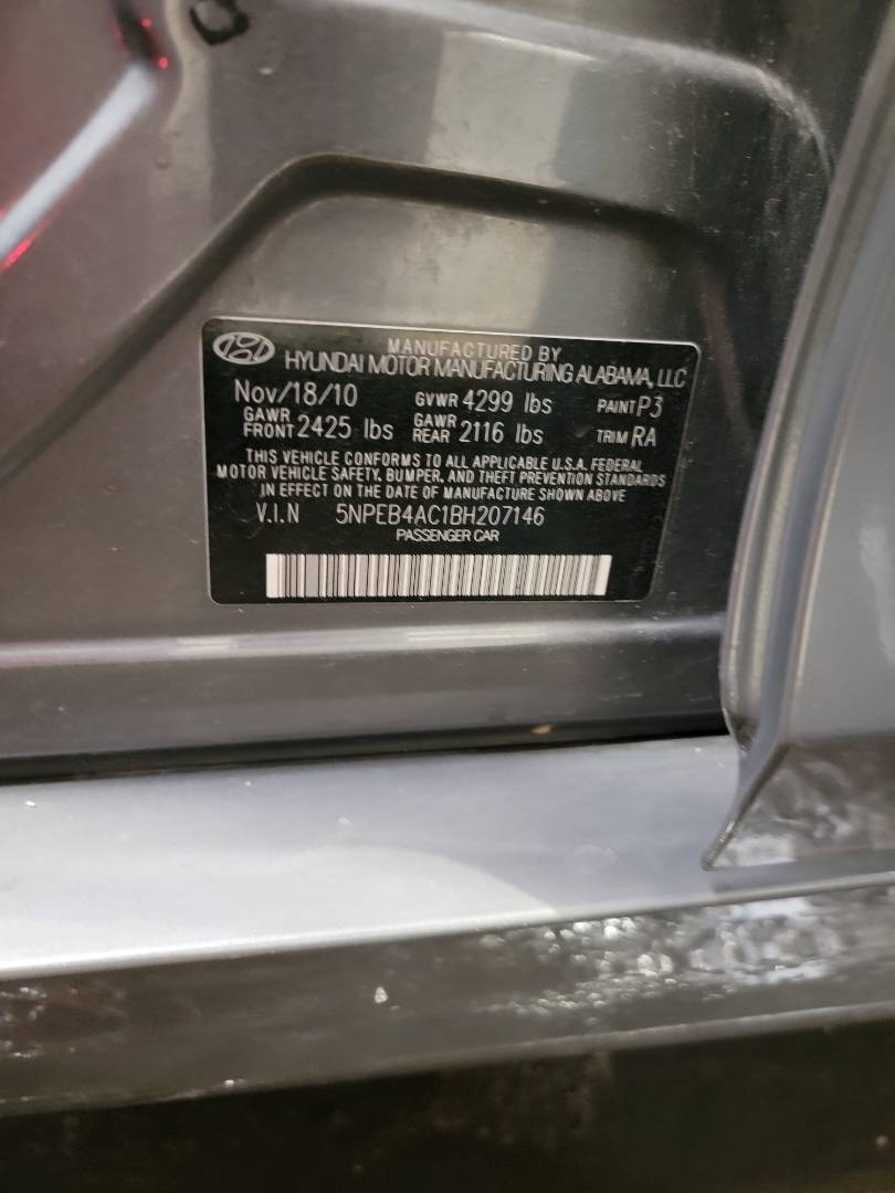 2011 HYUNDAI SONATA — 203377 Miles — Lot 59562253 - Marhaba Auctions Used Cars - Image 9
