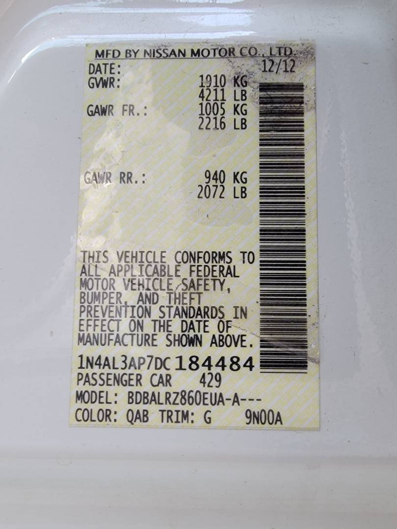 2013 NISSAN ALTIMA — 207577 Miles — Lot P7DC184484 — Main - Marhaba Auctions Used Cars - Image 10