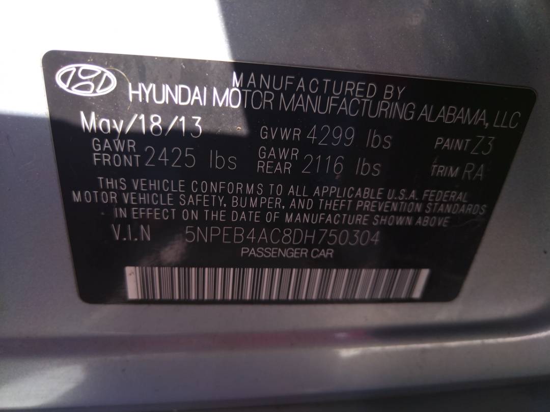 2013 HYUNDAI SONATA — 136859 Miles — Lot 65817333 - Marhaba Auctions Used Cars - Image 4