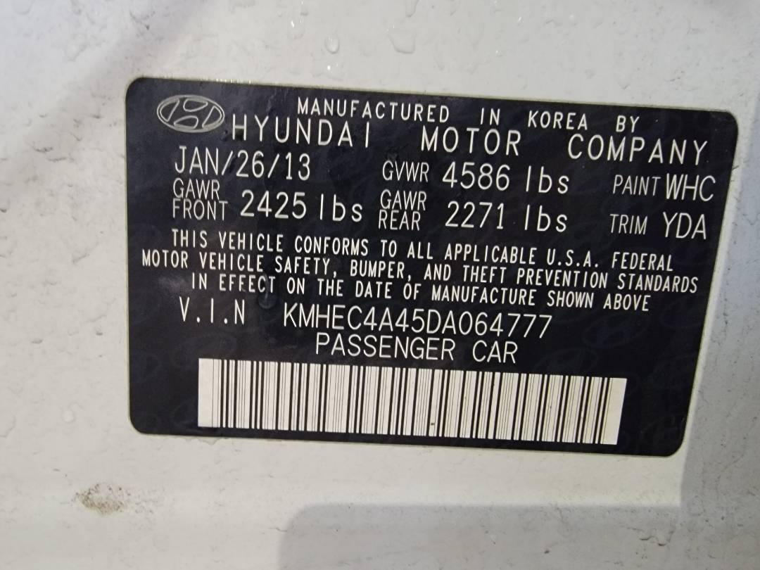 2013 HYUNDAI SONATA — 145462 Miles — Lot A064777 - Marhaba Auctions Used Cars - Image 9