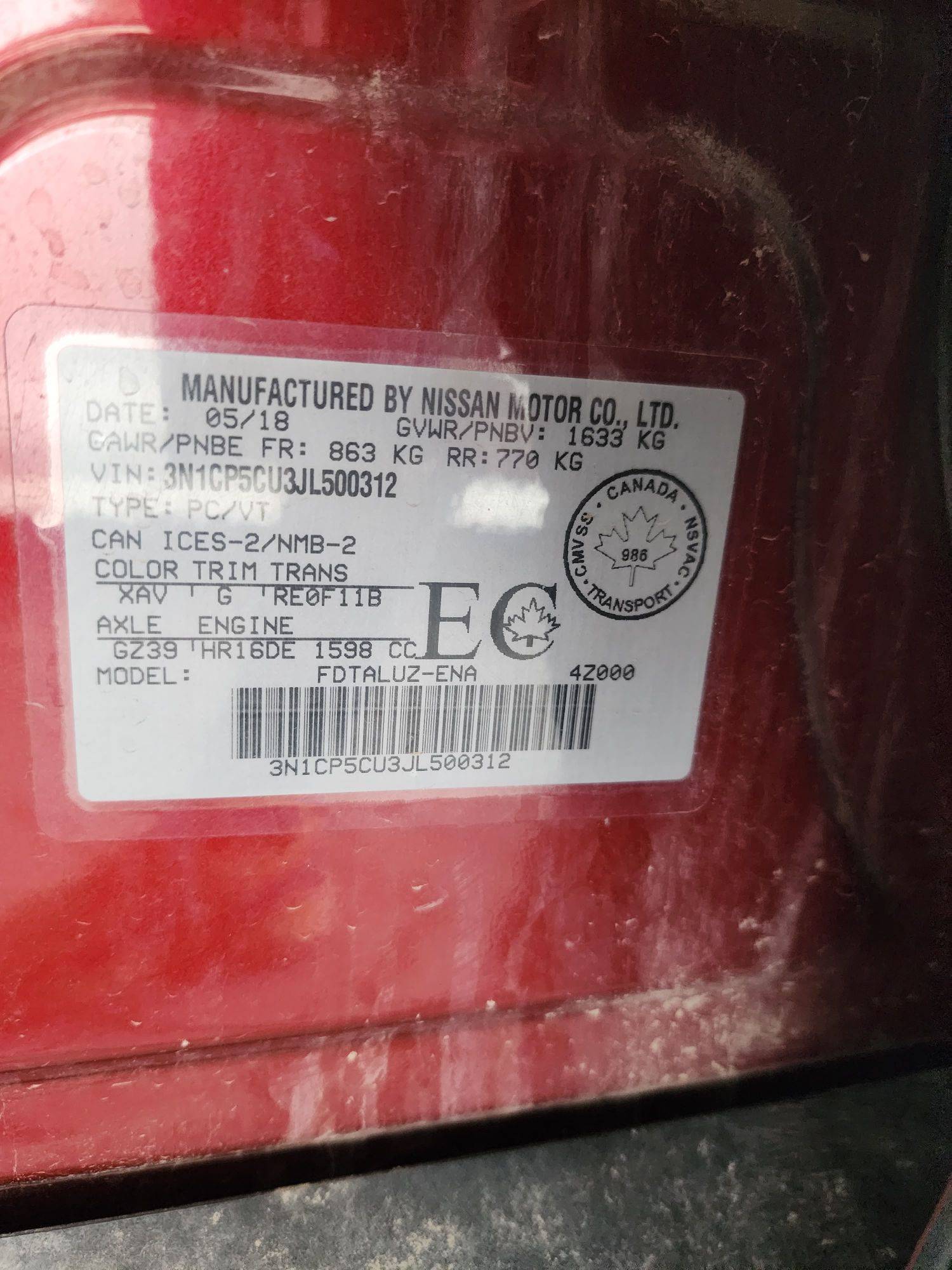 2018 NISSAN KICKS — 92027 KM — Lot 500312 — Souq - Marhaba Auctions Used Cars - Image 9
