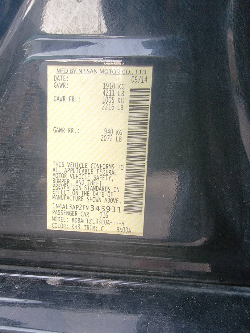 2015 NISSAN ALTIMA — 203292 Miles — Lot 46678754 — Main - Marhaba Auctions Used Cars - Image 11