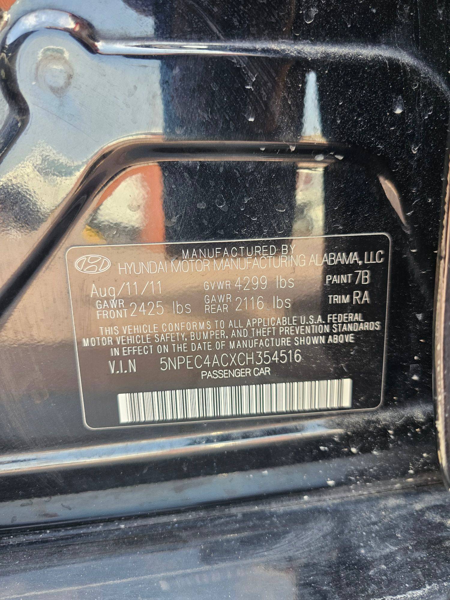 2012 HYUNDAI SONATA — 179914 Miles — Lot CXCH354516 — Souq - Marhaba Auctions Used Cars - Image 10