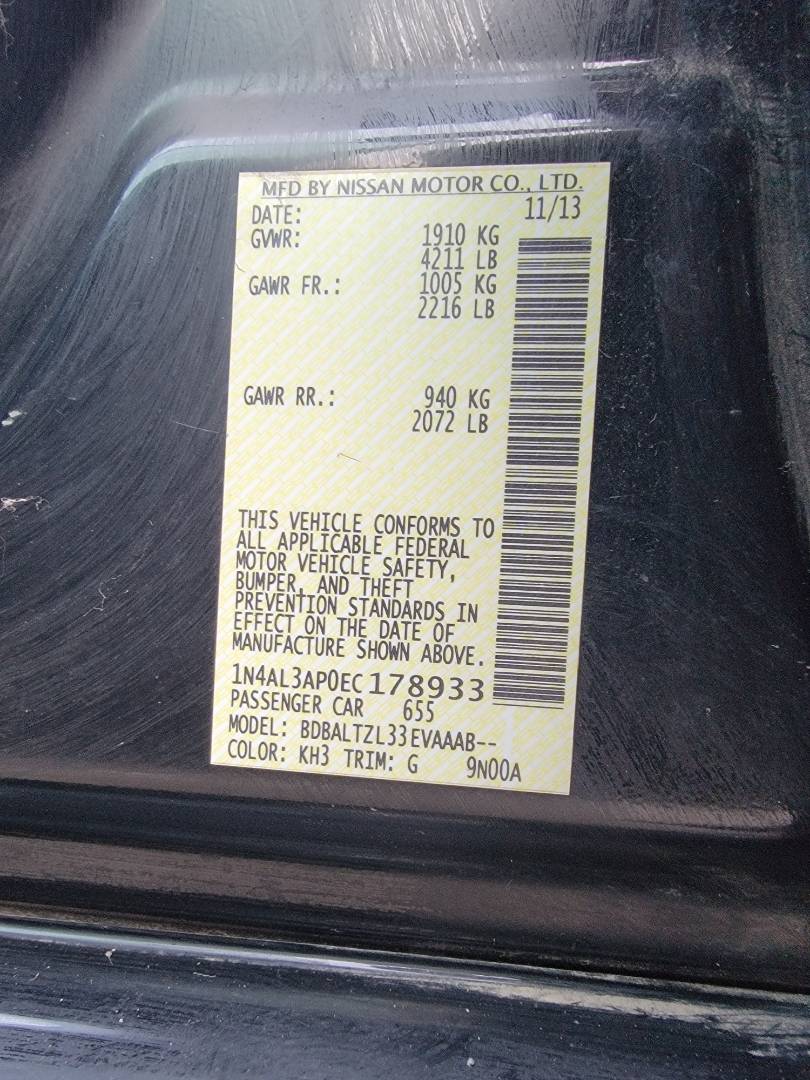 2014 NISSAN ALTIMA — 181708 Miles — Lot 39282026 — Main - Marhaba Auctions Used Cars - Image 9