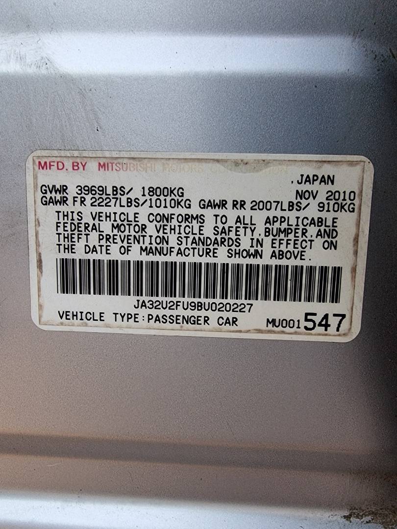 2011 MITSUBISHI LANCER — 185732 Miles — Lot 125487 — Ind. 12 - Marhaba Auctions Used Cars - Image 10