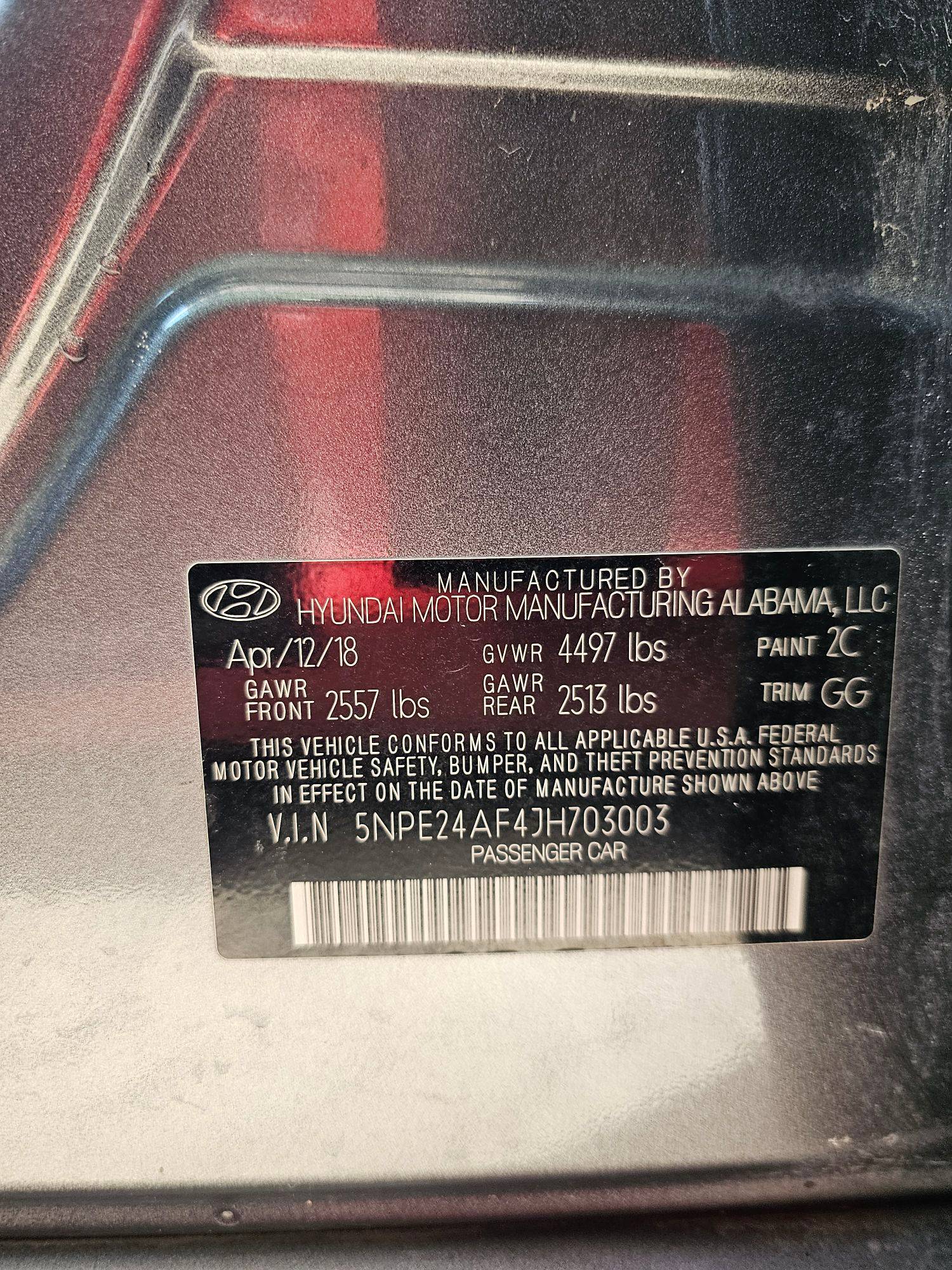 HYUNDAI SONATA 2018 - Marhaba Auction Used Cars - Image 9