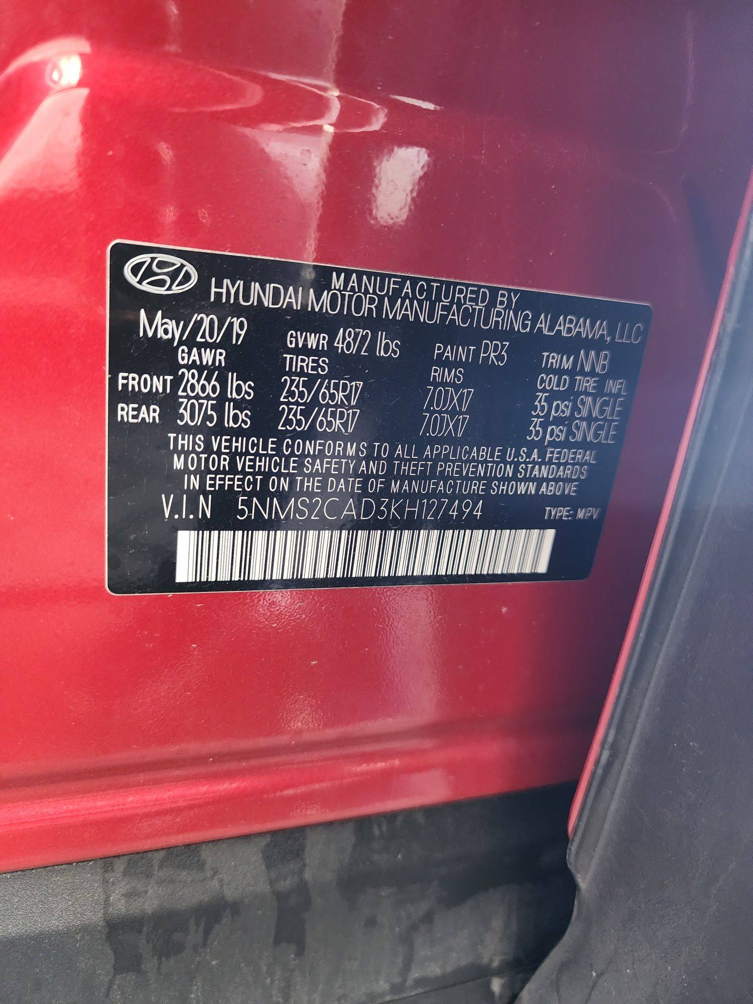 2019 HYUNDAI SANTA FE — 34410 Miles — Lot 38094778 - Marhaba Auctions Used Cars - Image 8