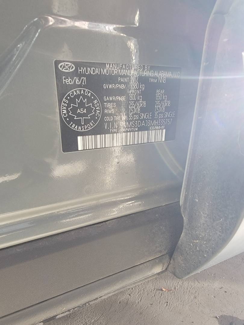 2021 HYUNDAI SANTA FE — 55651 KM — Lot H335757 — Main - Marhaba Auctions Used Cars - Image 12
