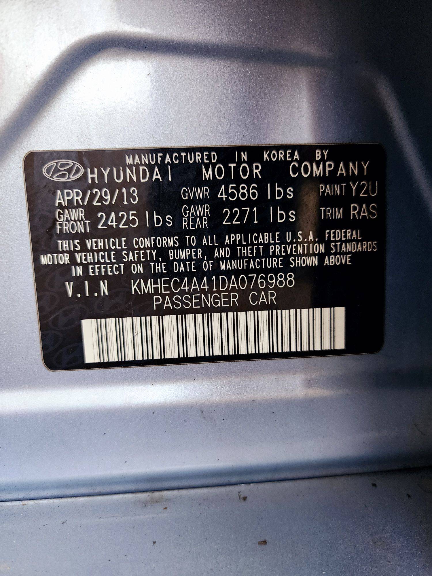 2013 HYUNDAI SONATA — 127247 Miles — Lot 75503944 — Souq - Marhaba Auctions Used Cars - Image 9