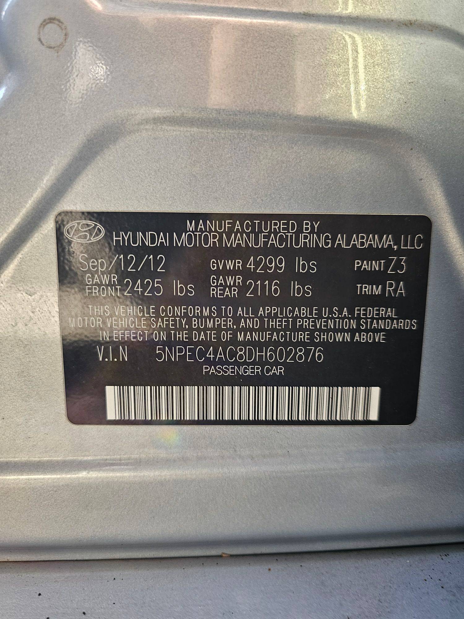 2013 HYUNDAI SONATA — 167286 Miles — Lot 8612792 — Souq - Marhaba Auctions Used Cars - Image 10