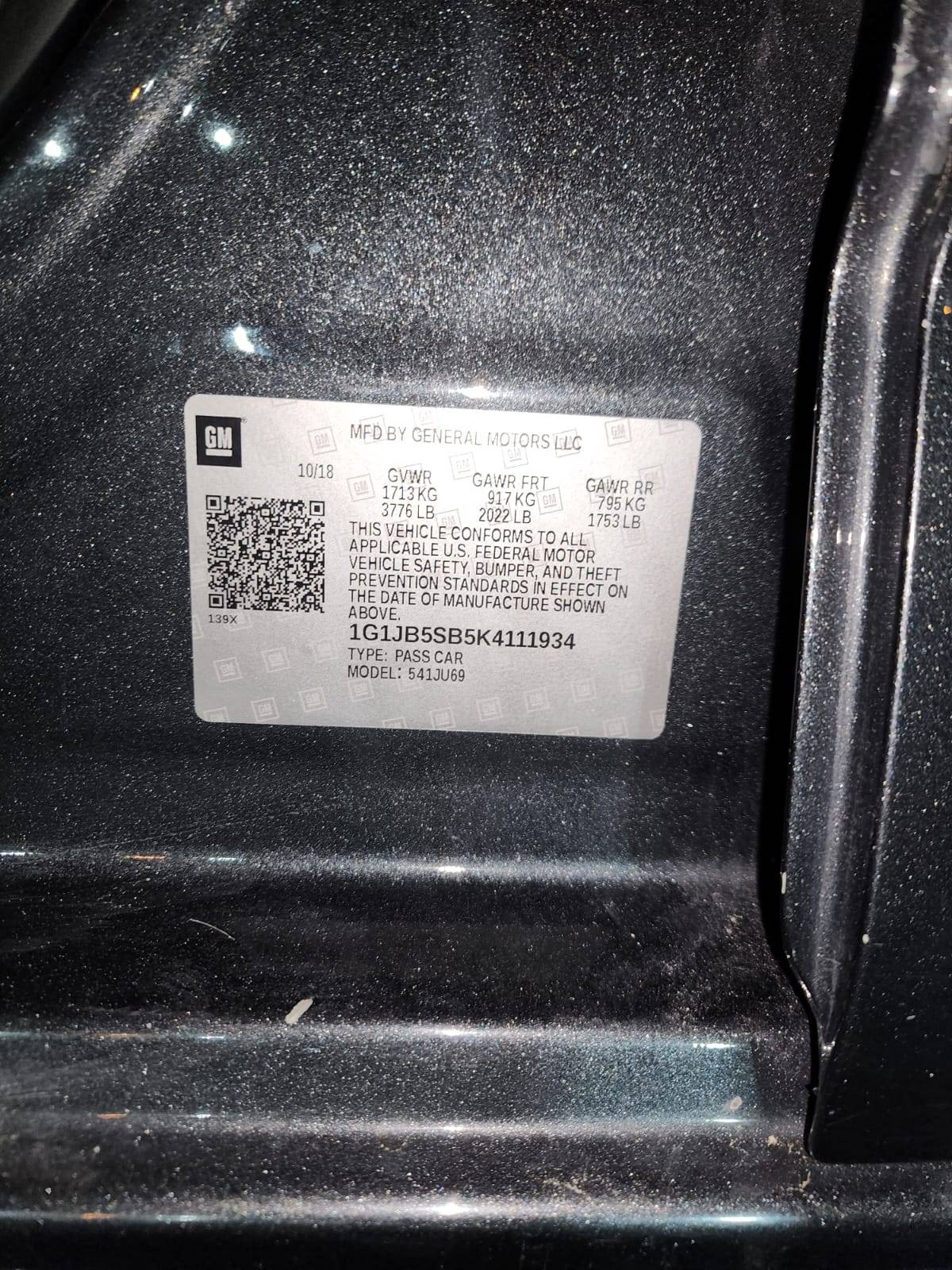 2019 CHEVROLET SONIC — 211029 Miles — Lot B5K4111934 - Marhaba Auctions Used Cars - Image 8
