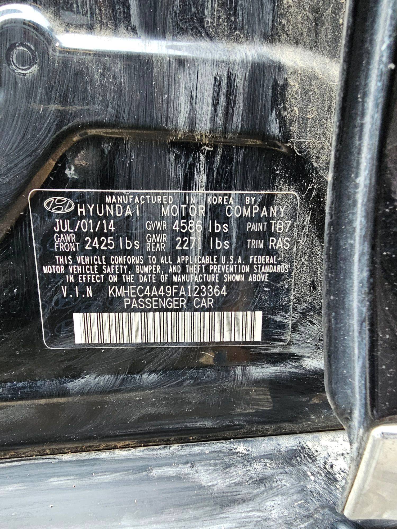 2015 HYUNDAI SONATA — 126004 Miles — Lot 4A49FA123364 — Souq - Marhaba Auctions Used Cars - Image 10