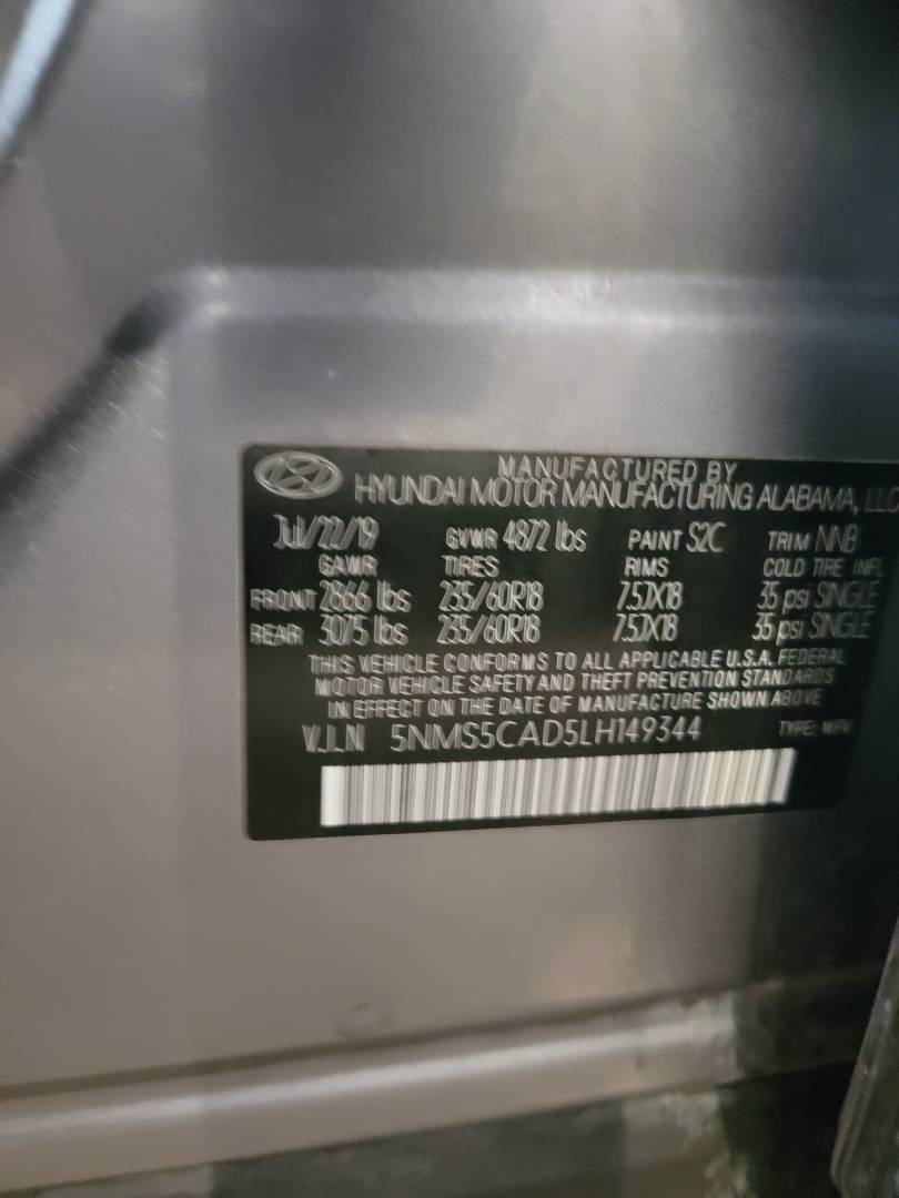 2020 HYUNDAI SANTA FE — 95524 Miles — Lot D5LH149344 — Main - Marhaba Auctions Used Cars - Image 11