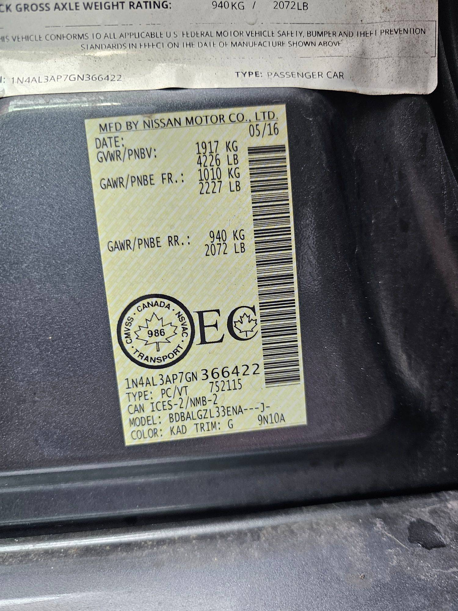 NISSAN ALTIMA 2016 - Marhaba Auction Used Cars - Image 9