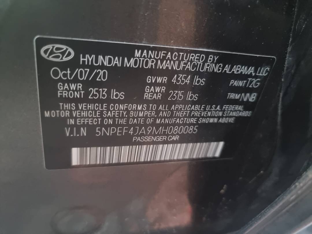 2021 HYUNDAI SONATA — 95521 Miles — Lot 080085 — Ind. 12 - Marhaba Auctions Used Cars - Image 7