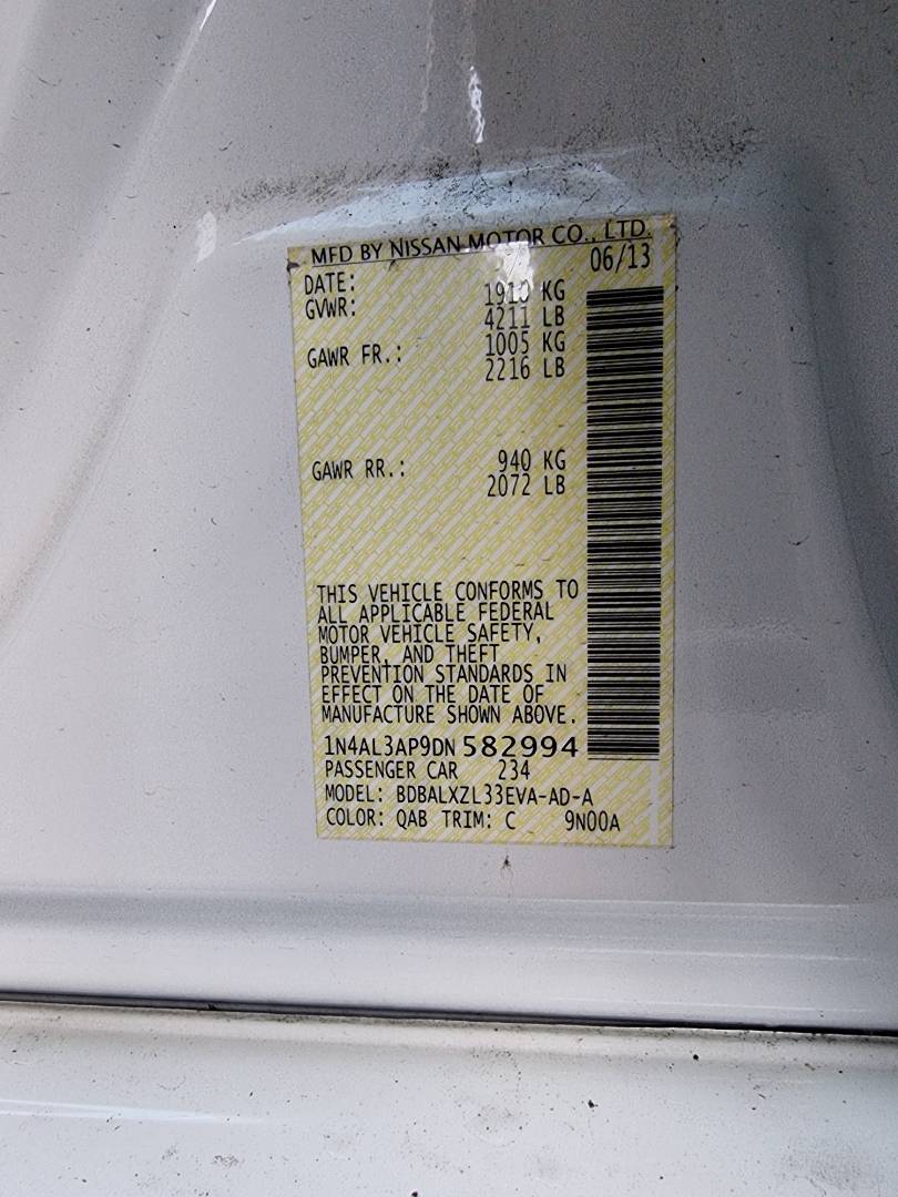 2013 NISSAN ALTIMA — 148515 Miles — Lot 215478 — Souq - Marhaba Auctions Used Cars - Image 10