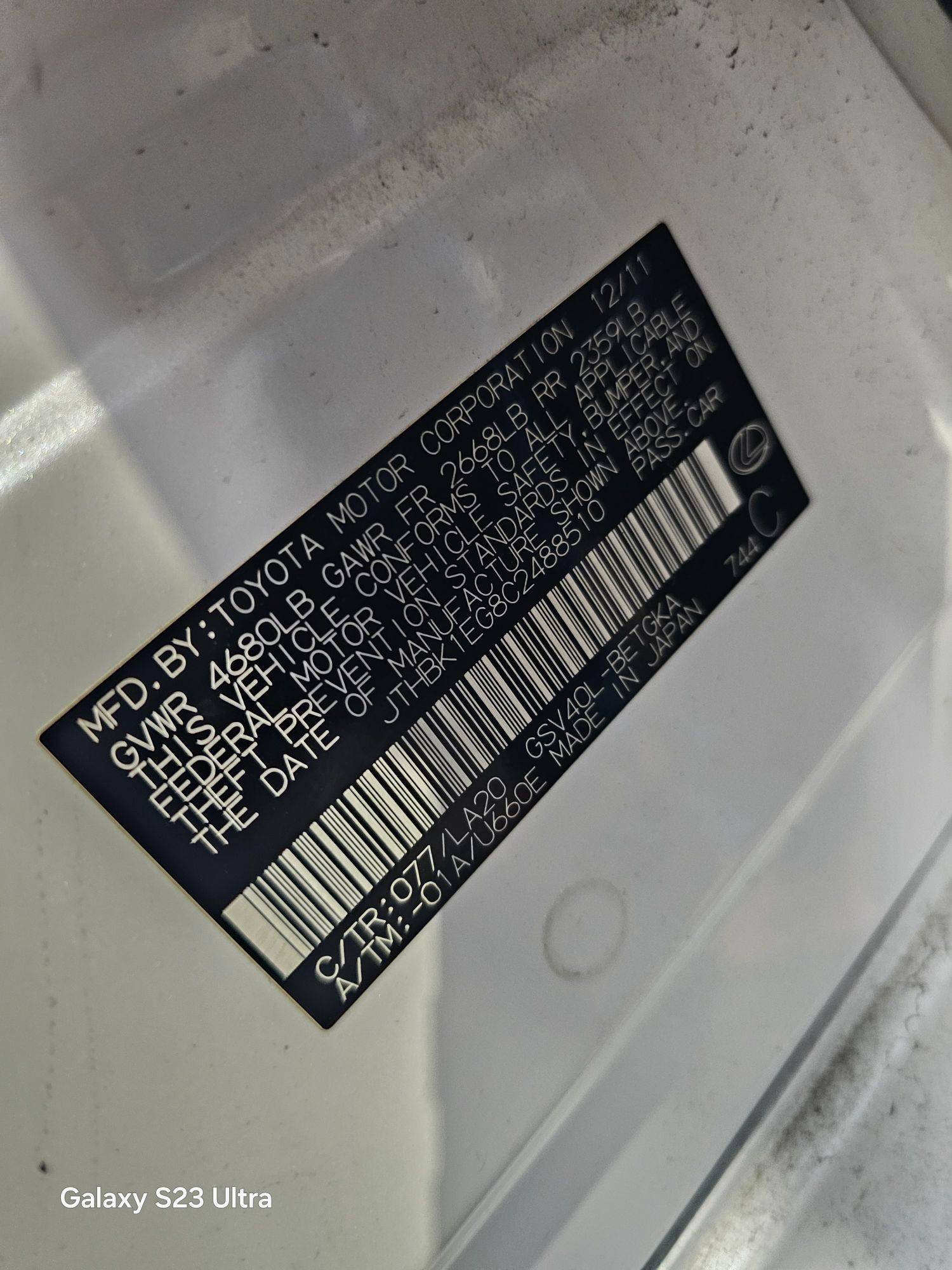 LEXUS ES 350 2012 - Marhaba Auction Used Cars - Image 8