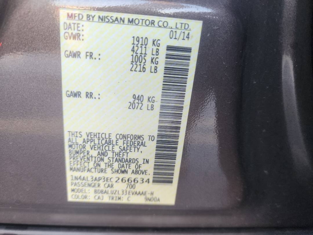 2014 NISSAN ALTIMA — 193082 Miles — Lot 38287530 - Marhaba Auctions Used Cars - Image 5