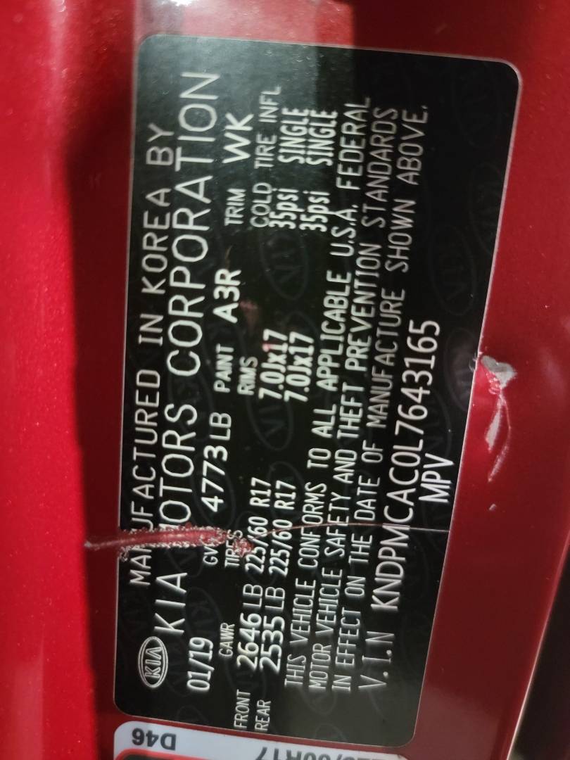 2020 KIA SPORTAGE — 96487 Miles — Lot L7643165 - Marhaba Auctions Used Cars - Image 3