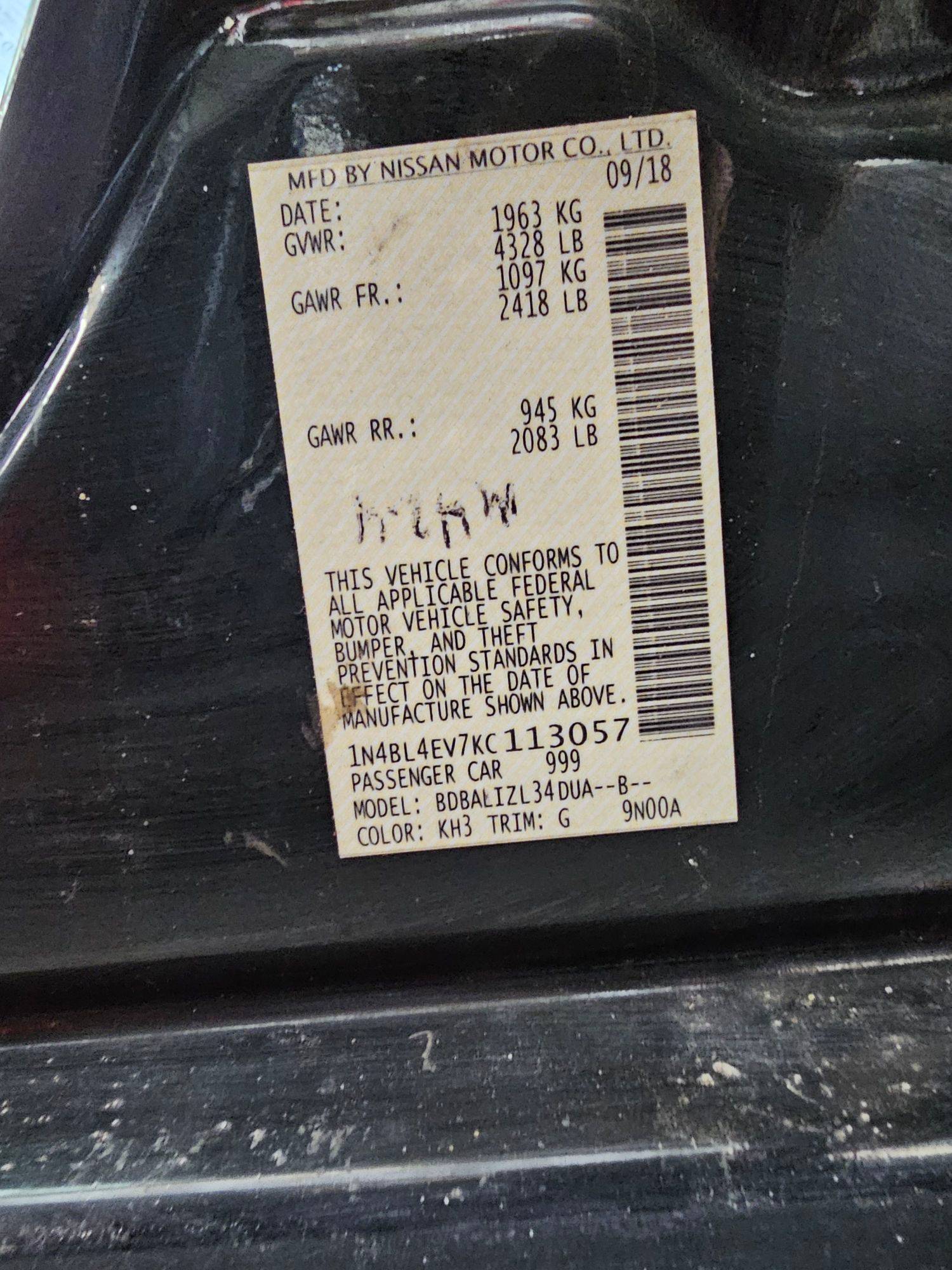 NISSAN ALTIMA 2019 - Marhaba Auction Used Cars - Image 9