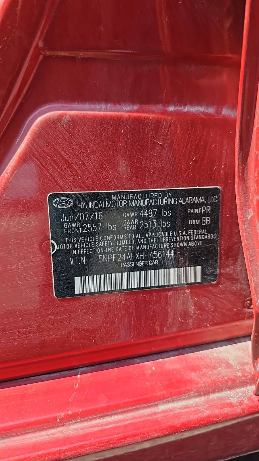 2017 HYUNDAI SONATA — 72982 Miles — Lot HH456144 — Souq - Marhaba Auctions Used Cars - Image 7