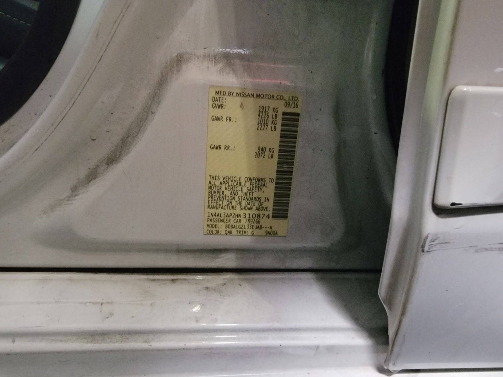 NISSAN ALTIMA 2017 - Marhaba Auction Used Cars - Image 10