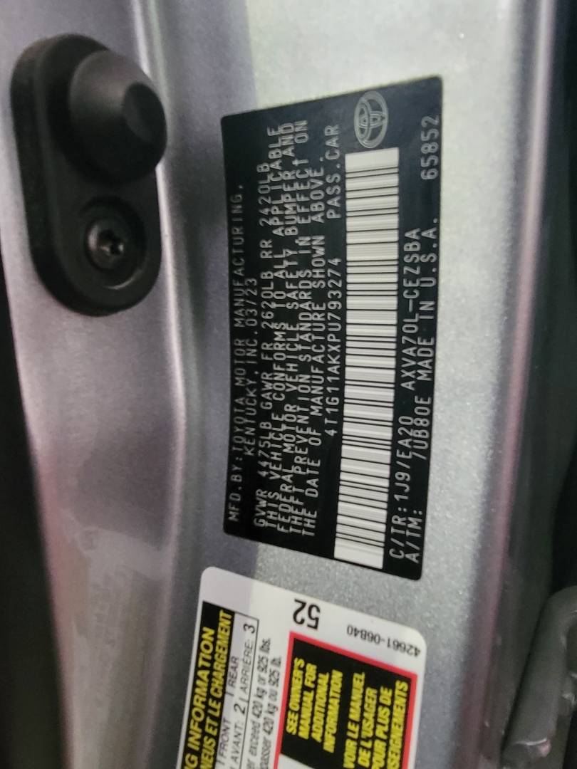 2023 TOYOTA CAMRY — 52594 Miles — Lot U793274 — Main - Marhaba Auctions Used Cars - Image 9