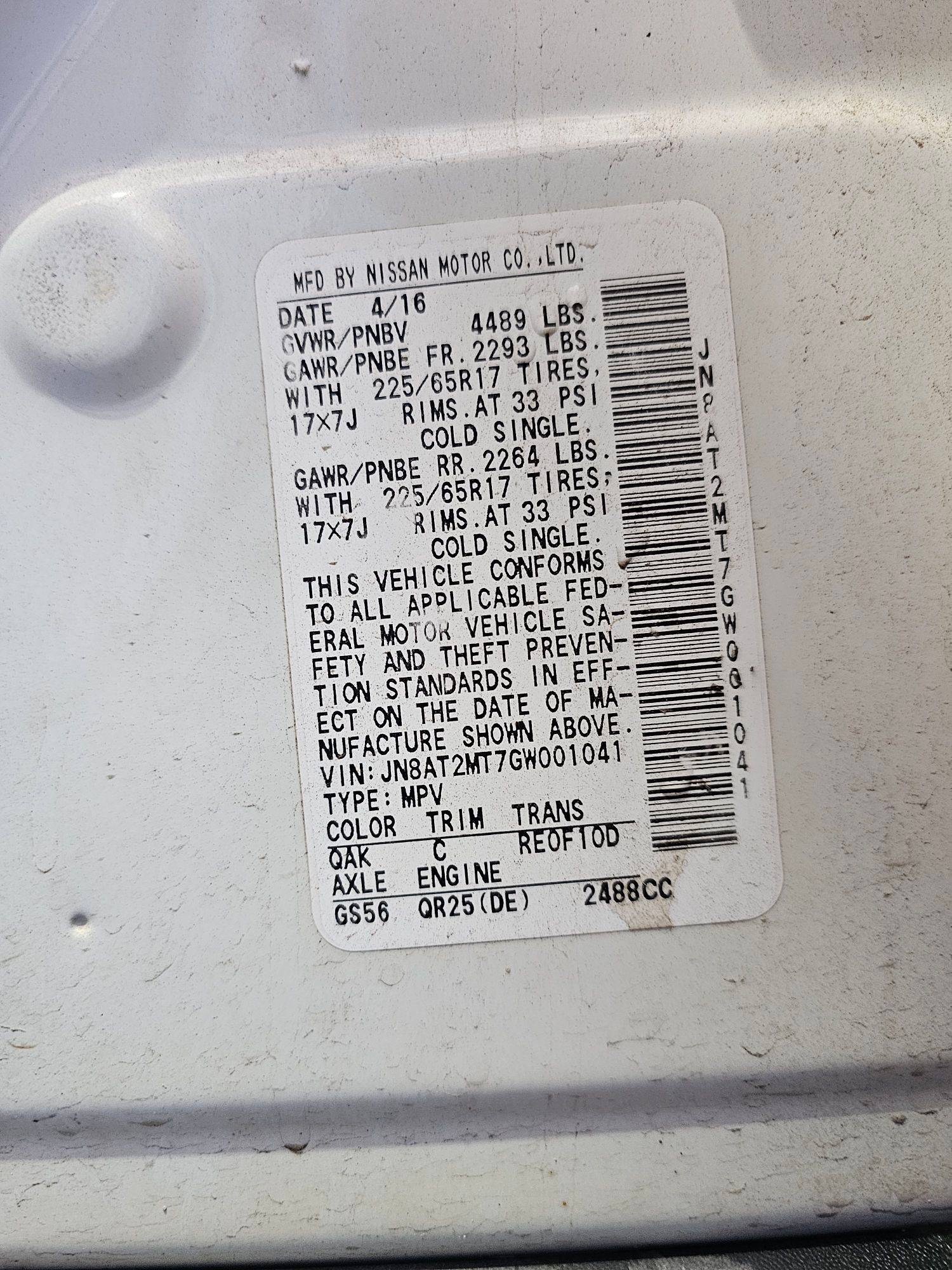 2016 NISSAN ROGUE — 130115 Miles — Lot GW001041 — Souq - Marhaba Auctions Used Cars - Image 9