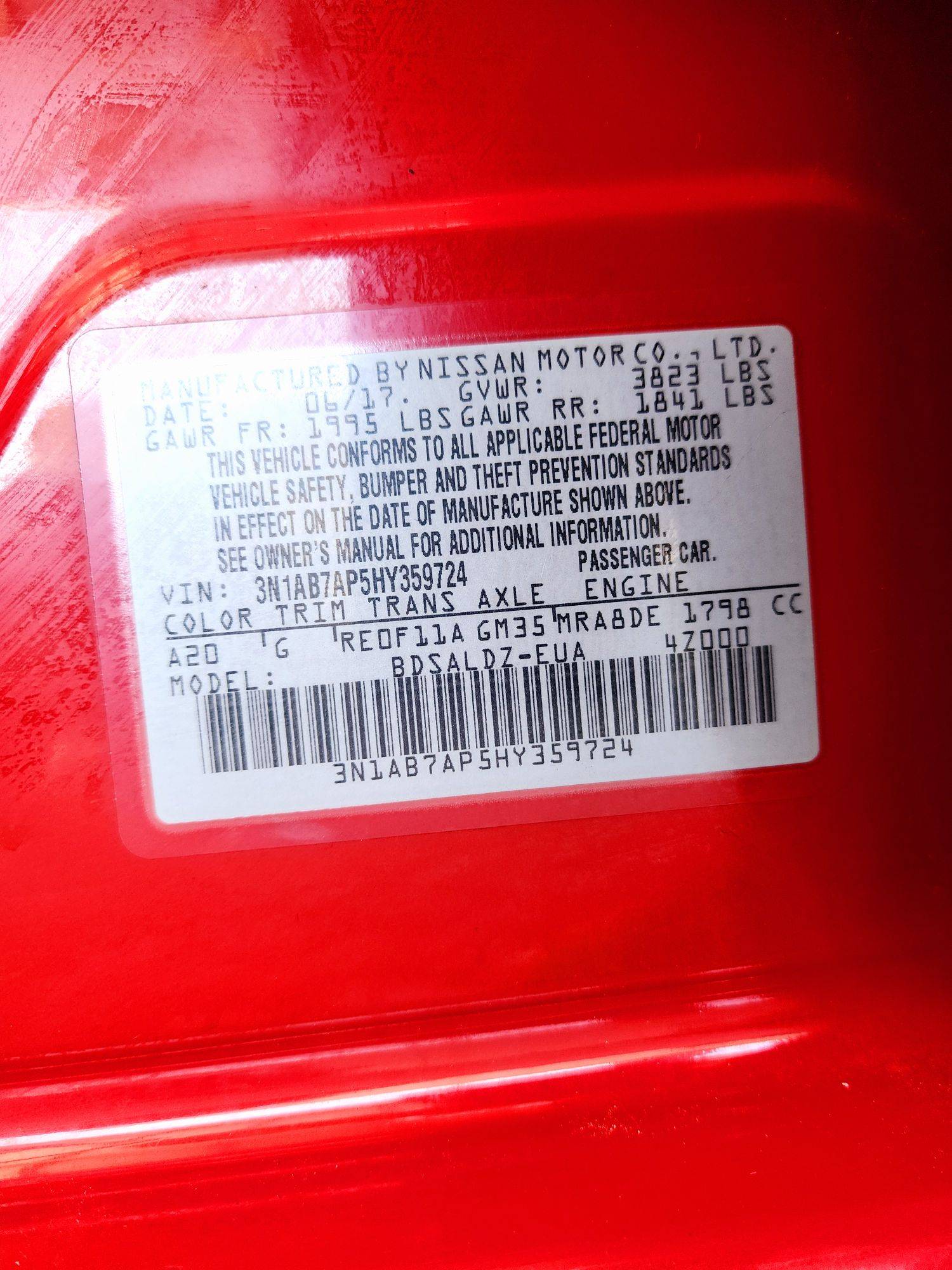 2017 NISSAN SENTRA — 125613 Miles — Lot 1106001 — Main - Marhaba Auctions Used Cars - Image 9