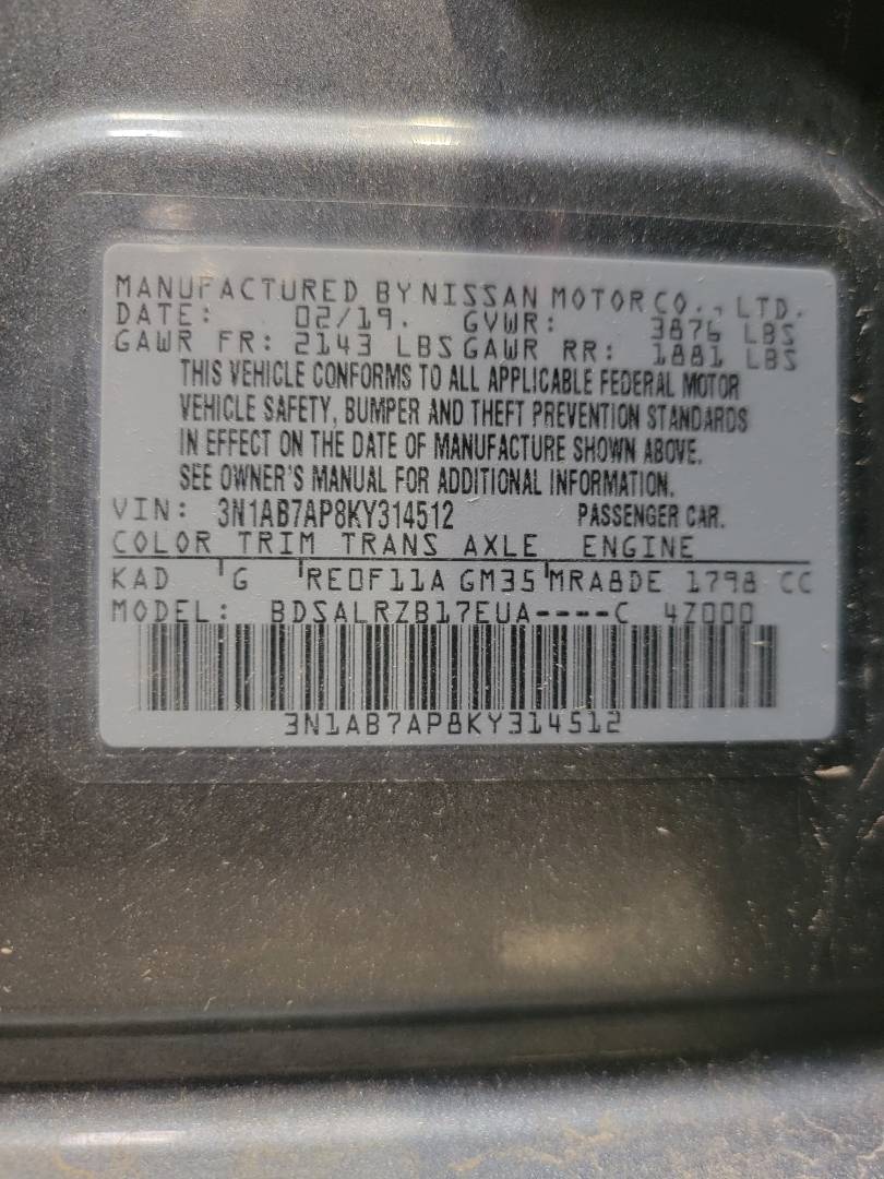 2019 NISSAN SENTRA — 95347 Miles — Lot 37732385 - Marhaba Auctions Used Cars - Image 11