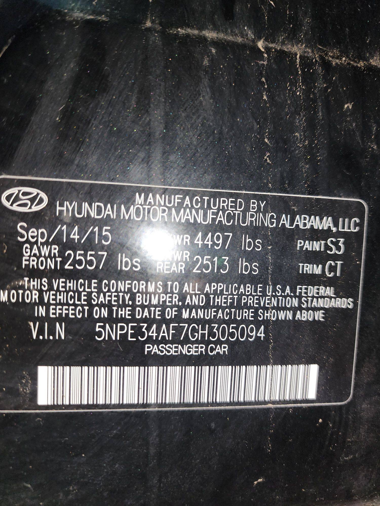 2016 HYUNDAI SONATA — 104467 Miles — Lot 3063931 — Al Quoz - Marhaba Auctions Used Cars - Image 11