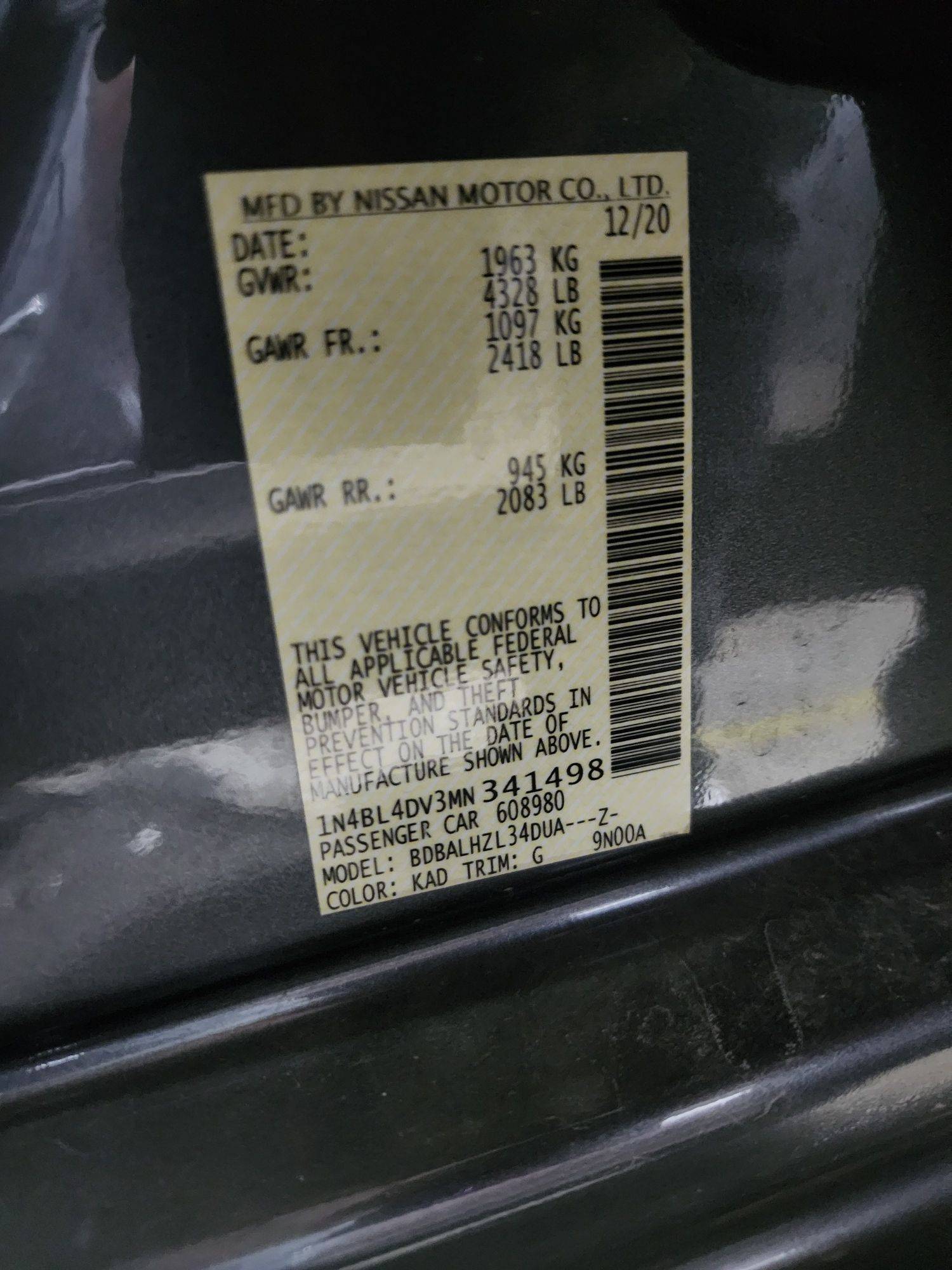 2021 NISSAN ALTIMA — 130076 Miles — Lot 64955175 — Souq - Marhaba Auctions Used Cars - Image 10