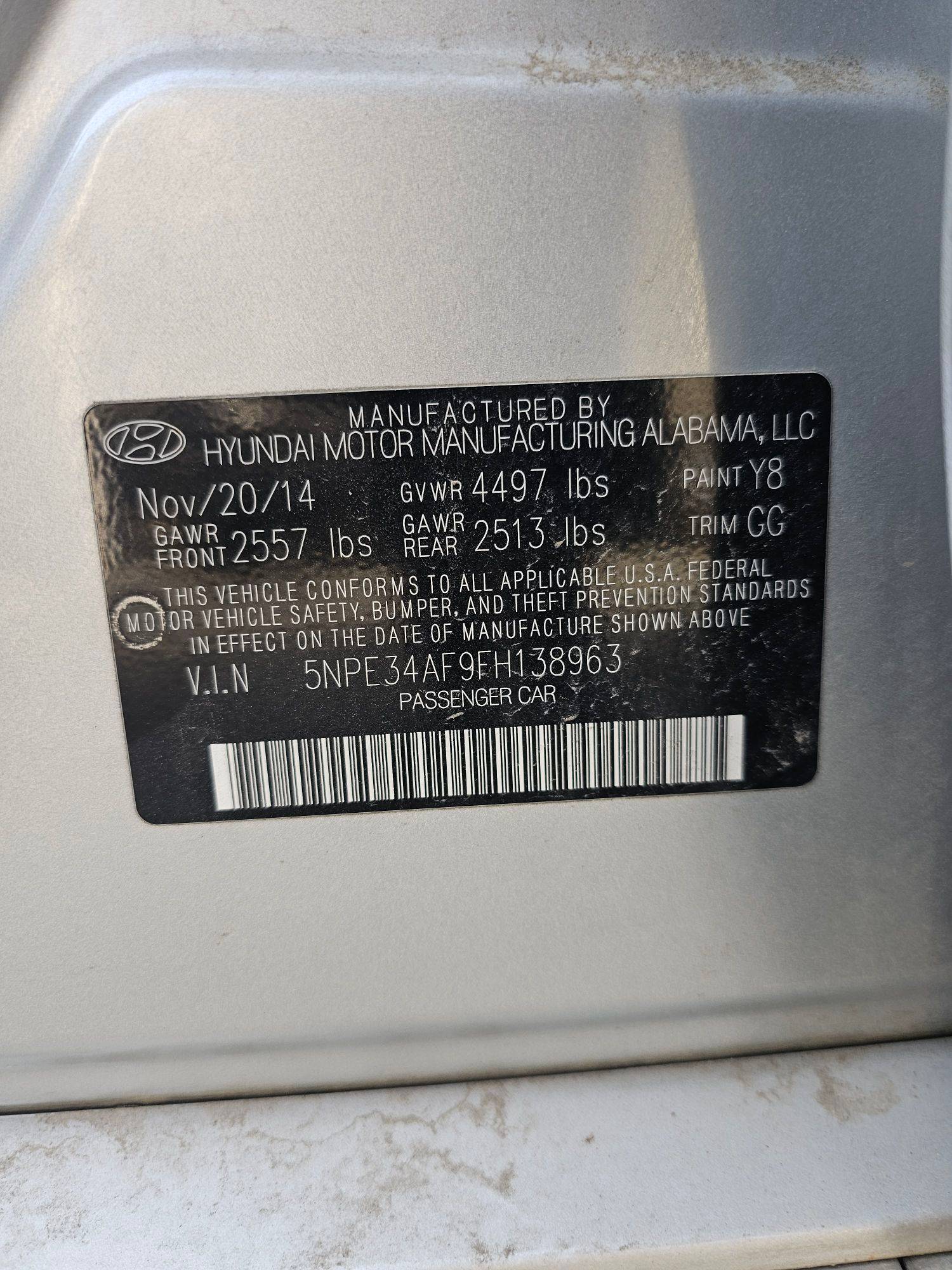 HYUNDAI SONATA SPORT 2015 - Marhaba Auction Used Cars - Image 9