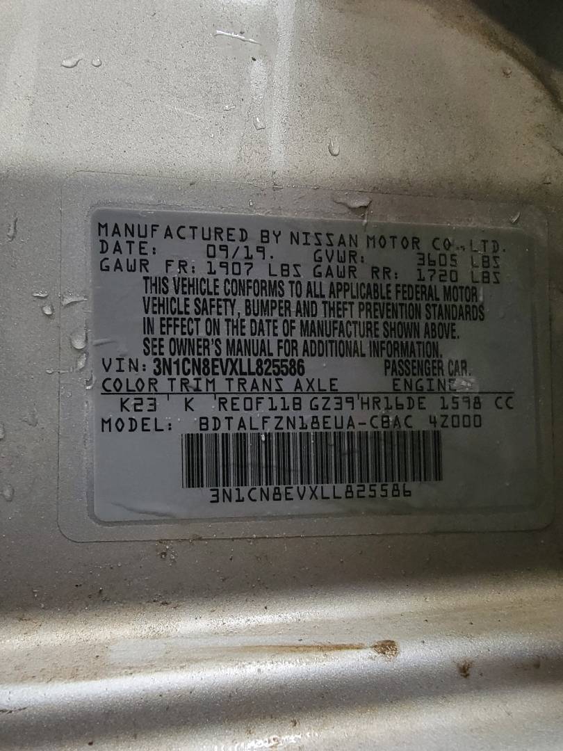 2020 NISSAN VERSA — 52461 Miles — Lot L825586 - Marhaba Auctions Used Cars - Image 4