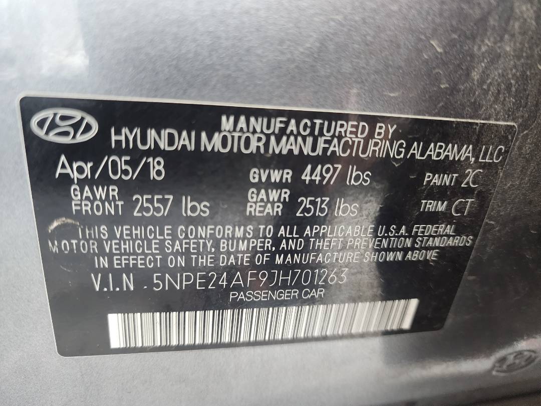 2018 HYUNDAI SONATA — 104150 Miles — Lot 81970383 - Marhaba Auctions Used Cars - Image 4