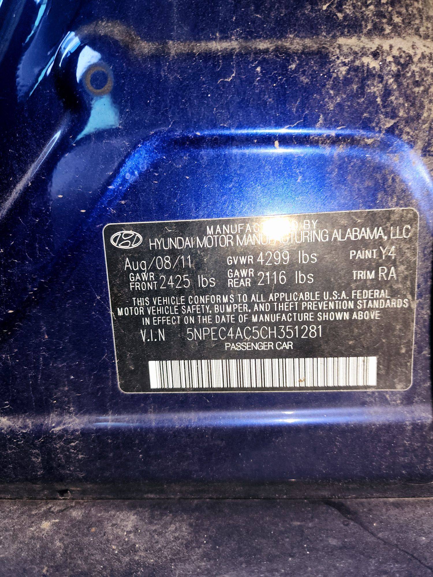 2012 HYUNDAI SONATA — 180556 Miles — Lot 58693604 — Souq - Marhaba Auctions Used Cars - Image 10