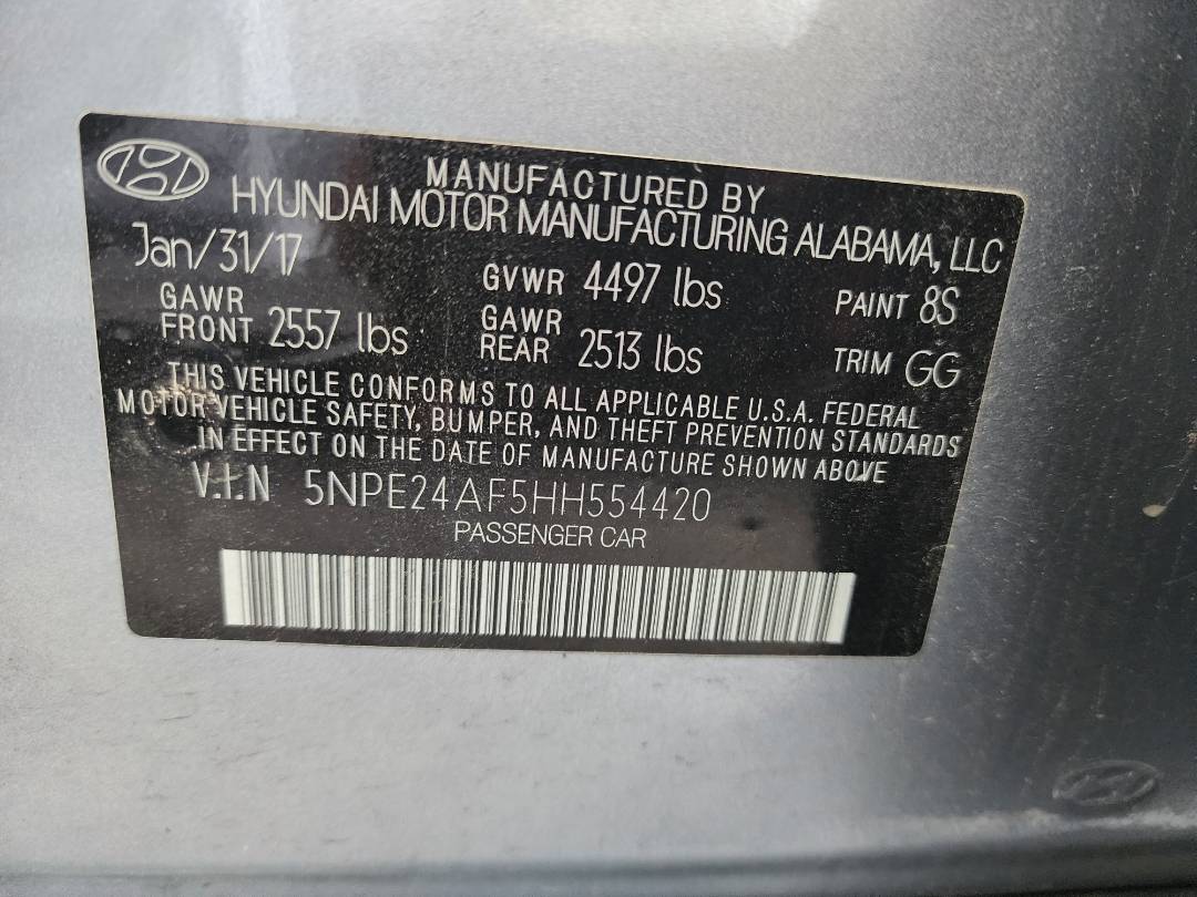 2017 HYUNDAI SONATA — 113567 Miles — Lot 35915462 - Marhaba Auctions Used Cars - Image 3