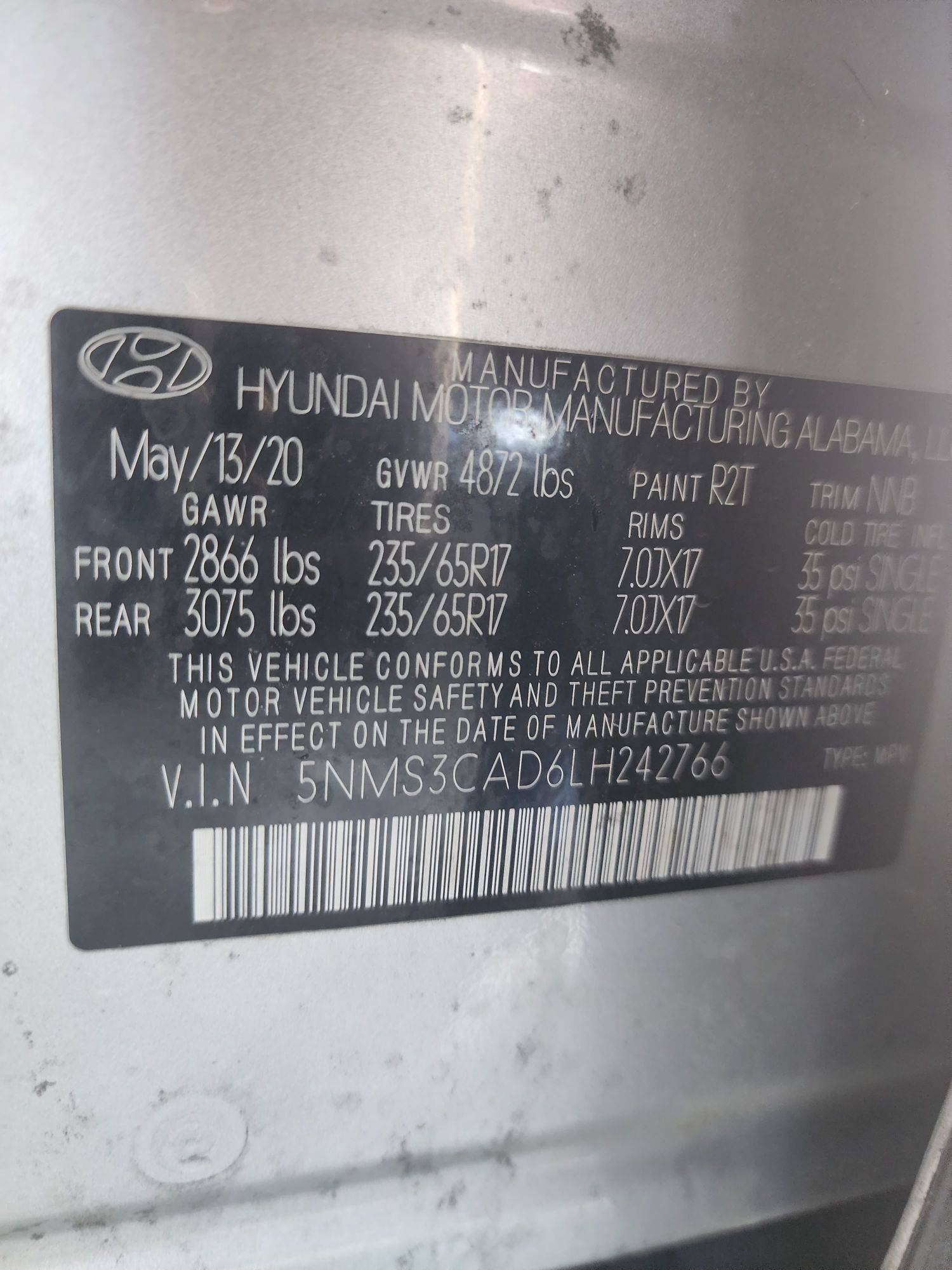 2020 HYUNDAI SANTA FE — 73913 Miles — Lot 69351793 - Marhaba Auctions Used Cars - Image 3