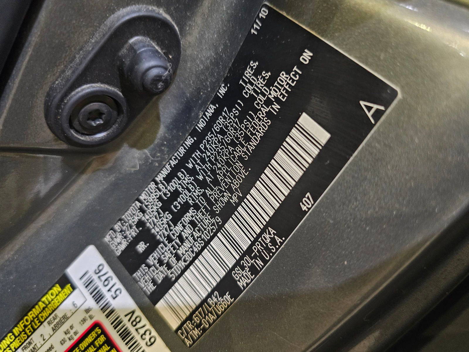 2011 TOYOTA SIENNA — 164020 Miles — Lot S102579 — Main - Marhaba Auctions Used Cars - Image 9
