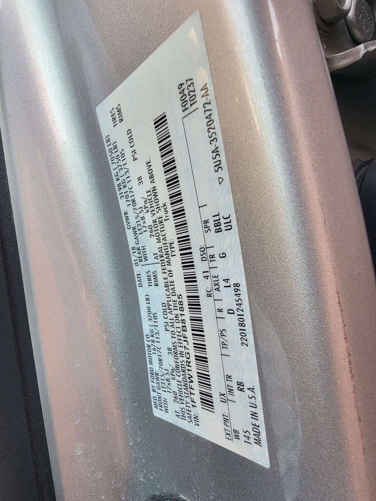 FORD F150 - Raptor 2018 - Marhaba Auction Used Cars - Image 8