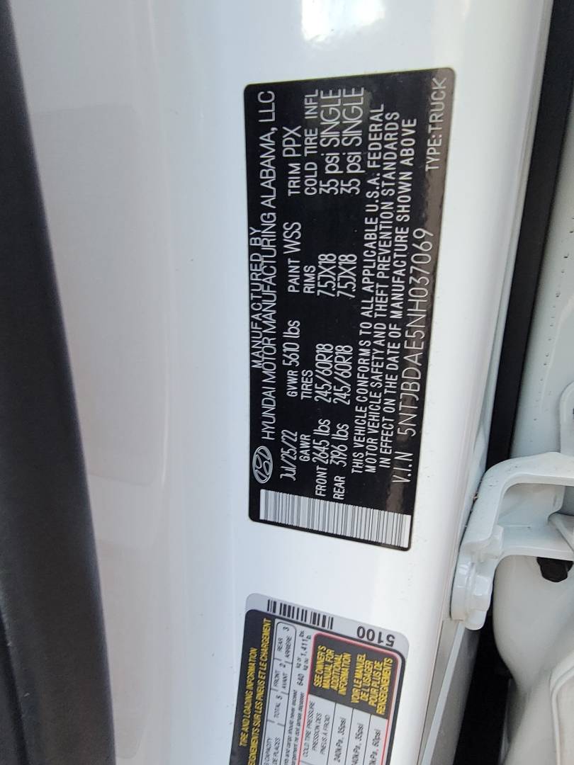 2022 HYUNDAI SANTA CRUZ — 30783 Miles — Lot E5NH037069 — Main - Marhaba Auctions Used Cars - Image 9