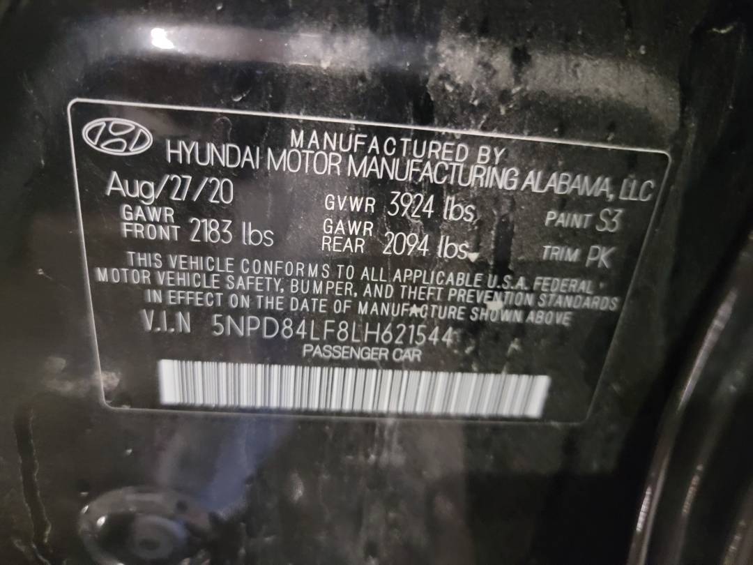 2020 HYUNDAI ELANTRA — 52505 Miles — Lot H621544 - Marhaba Auctions Used Cars - Image 9