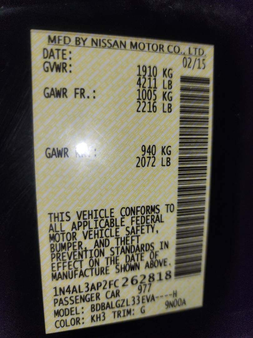 2015 NISSAN ALTIMA — 113781 Miles — Lot 38614016 — Souq - Marhaba Auctions Used Cars - Image 5