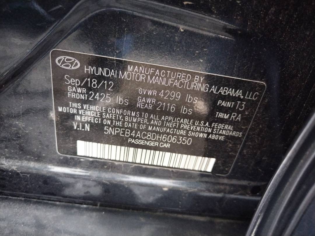 2013 HYUNDAI SONATA — 116724 Miles — Lot 62949663 - Marhaba Auctions Used Cars - Image 8