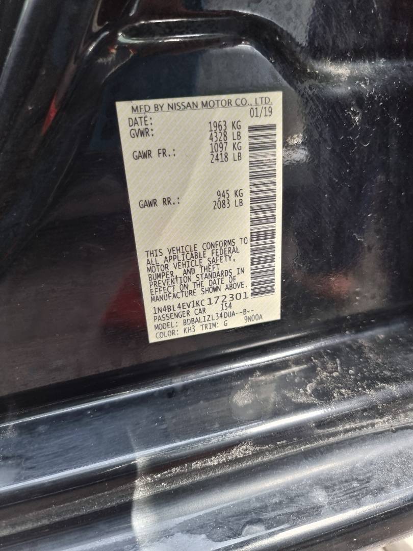 2019 NISSAN ALTIMA — 131011 Miles — Lot 12054748 — Ind. 12 - Marhaba Auctions Used Cars - Image 9