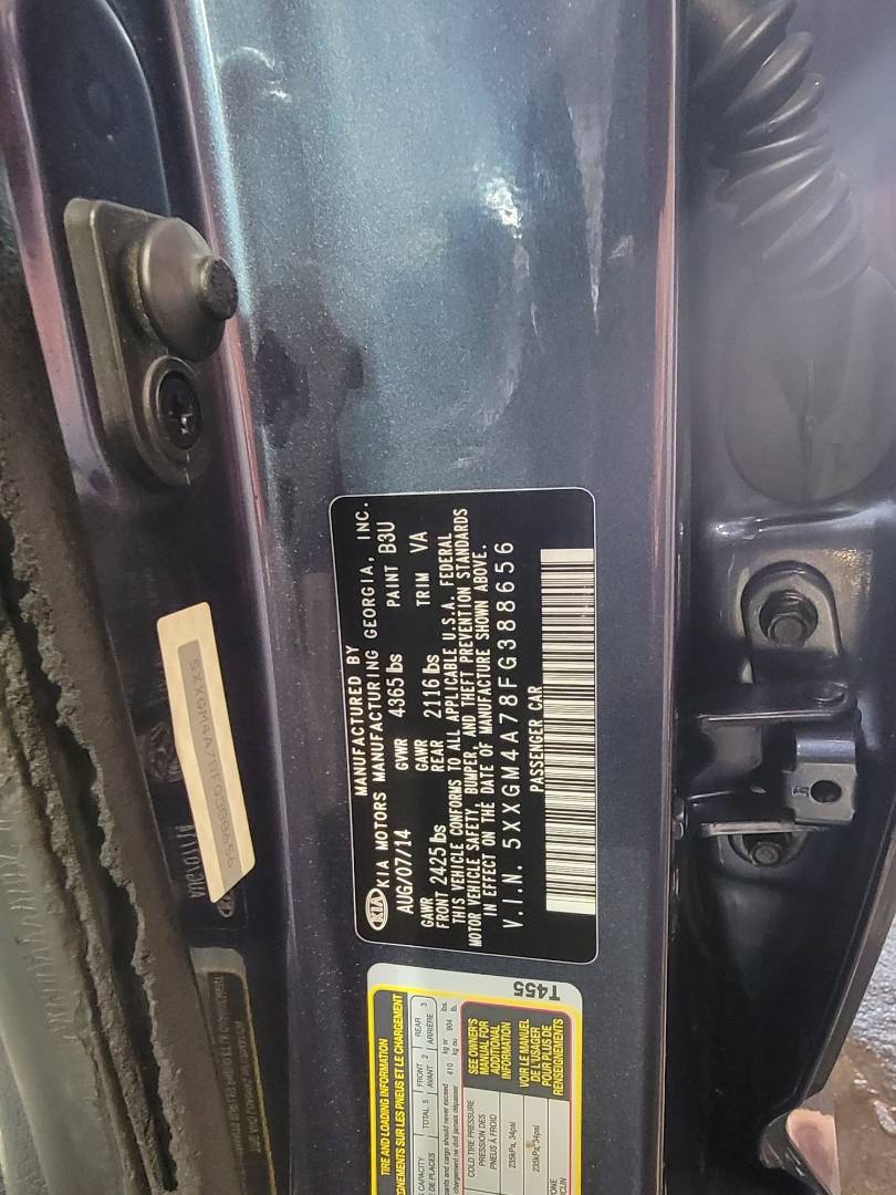 2015 KIA OPTIMA — 243679 Miles — Lot 565120520 - Marhaba Auctions Used Cars - Image 4